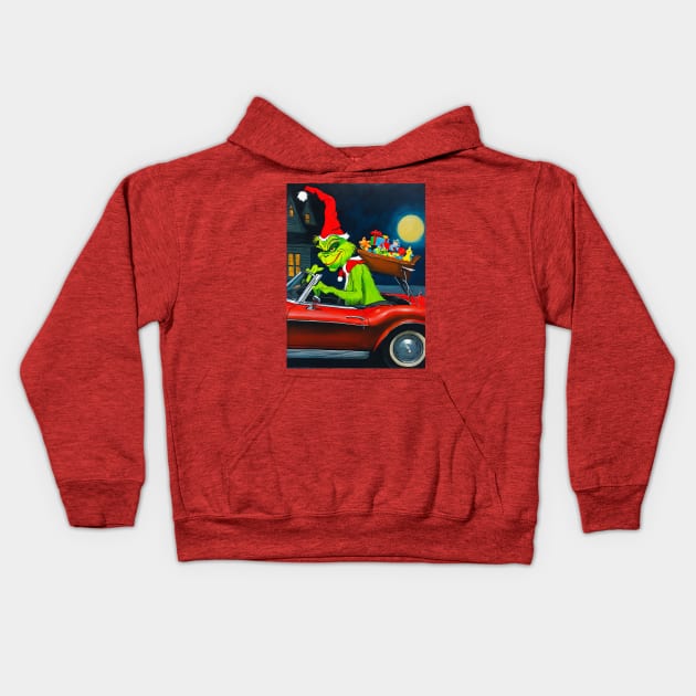 Grinchy Christmas Kids Hoodie by Rogue Clone